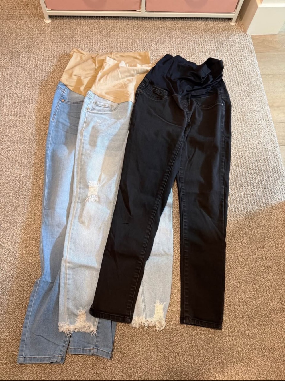 Maternity Stretch Skinny Jeans - Black and Light Blue